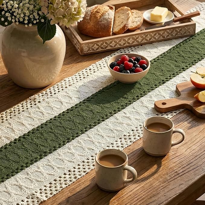 Artoid Mode Army Green Farmhouse Rustic Table Runner 12x36 Inch | Seasonal - Image 3