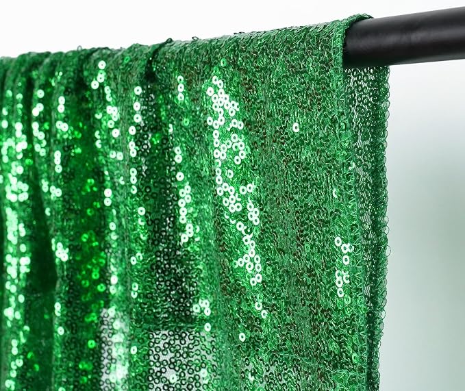 PartyDelight Green Sequin Backdrop Curtains 2x8ft 2 Panels | Sparkly 3mm sequins - Image 8