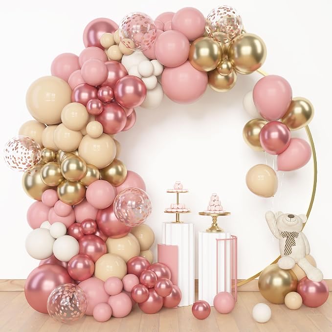 Amandir 153Pcs Boho Blush Balloon Arch Garland Kit, Different Sizes | 18 12 10 by Amandir