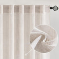 MIULEE White Linen Curtains 37x84 Inch Long by MIULEE