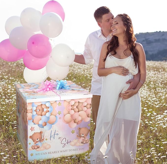 AmazingSpark 28in Giant Gender Reveal Gift Box - Image 6