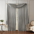 Athena Faux Silk Window Curtain and Scarf Set, Sterling by ElreneHomeFashions