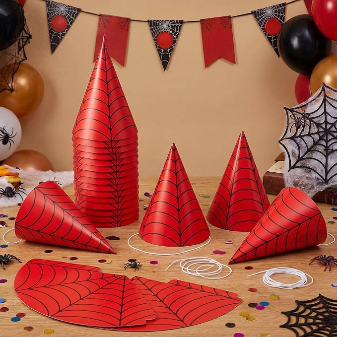 Watersay 24 Pcs Themed Party Hats Theme Cone Paper Hats - Image 2