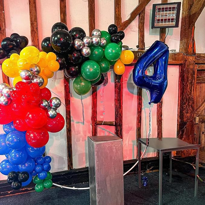 60 Pack Balloons Red Yellow Green Blue Black Party Balloons - Image 3