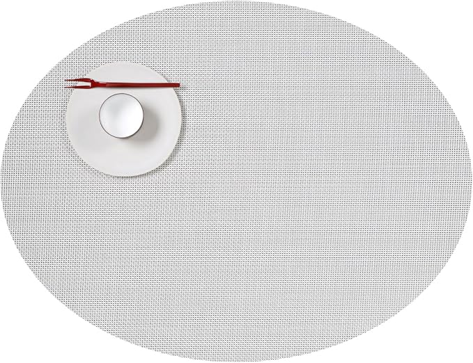 Chilewich Mini Basketweave Placemats, Woven Oval Placemats Set of 4 | Reusable by Chilewich