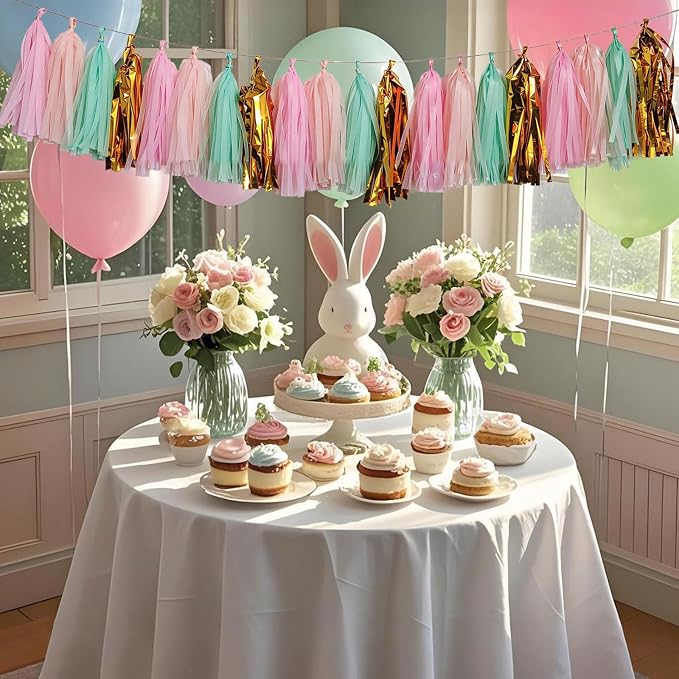 Shiny Tassel Garland Tissue Paper Tassel Banner, Tassels Party Decorations - Image 5