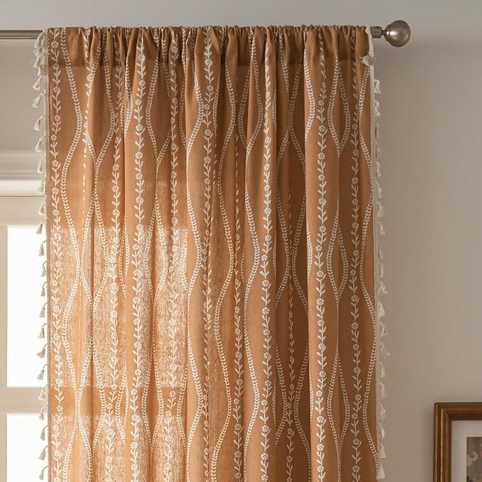Sutuo Home Boho Curtains for Bedroom Dining Room 96 Inches Long, Printed Cotton - Image 6