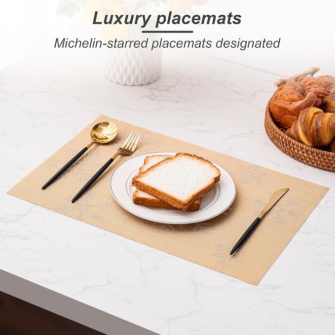 Placemats Set of 4 Washable Indoor | Outdoor Vinyl Place Mats - Image 5