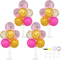 4 Sets Hot Pink Cheetah Print Balloons Stand Kit by ZyloonDecoration
