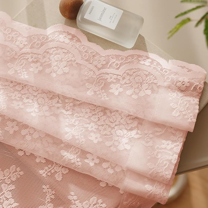 Anmao Vintage Lace Curtains 84 Inches Long 2 Panels Set, Romantic Elegant Light - Image 7