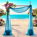 MDS Halloween Chiffon Draping Fabric - 1 Panel, 30" Wide x 75ft Long - Sheer Spooky Arbor & Canopy Drapery for Haunted House Backdrops, Party Ceilings, DIY Costumes & Themed Events - Dark Teal