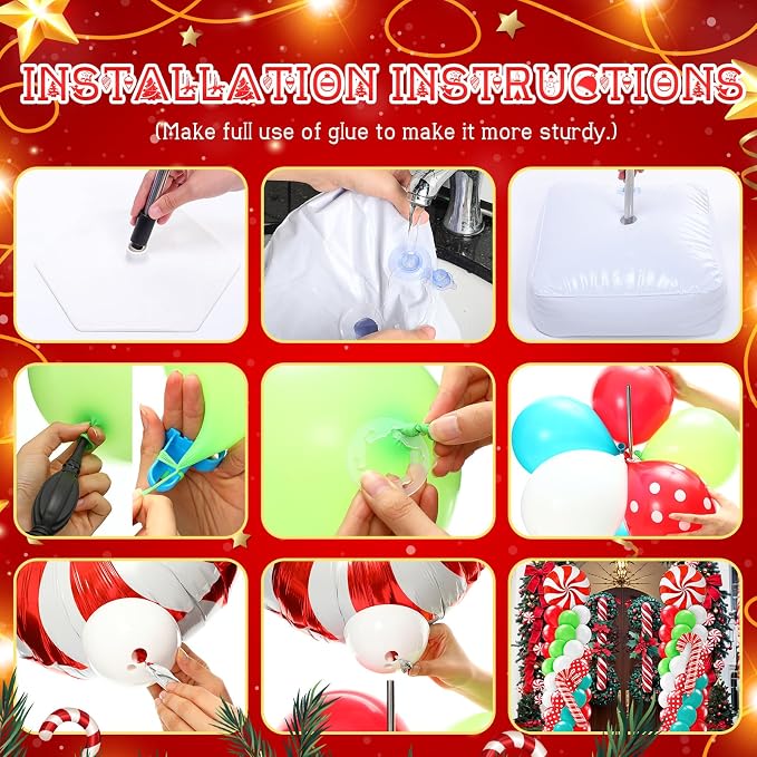 Kasyat 2 Sets Christmas Balloon Column Stand Kit - Image 4
