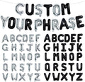 TONIFUL Black and Silver Letter Balloons 52 Pcs 2 Sets A-Z Alphabet Banner Kit by TONIFUL