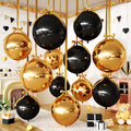 Black Gold Round Foil Balloons by FEYG