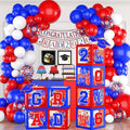 2026 Graduation Decorations Red and Blue Class of 2026 Balloon Boxes by Unknown