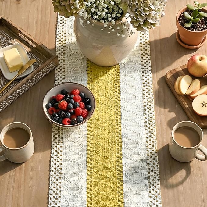 Artoid Mode Yellow Farmhouse Rustic Table Runner 12x36 Inch | Seasonal Holiday - Image 8