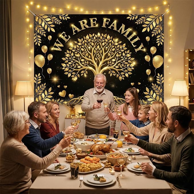 Family Reunion Backdrop Decorations 7x5ft - Image 2