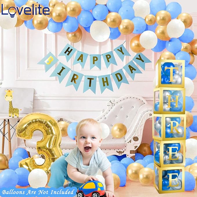 Baby Boxes with Letters for Baby Shower, 5 Clear Balloon Boxes with 78 Letters - Image 4