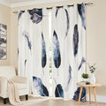 SUBRTEX Boho Leaf Printed Curtains 95 inch Long 2 Panels, Room Darkening by Subrtex