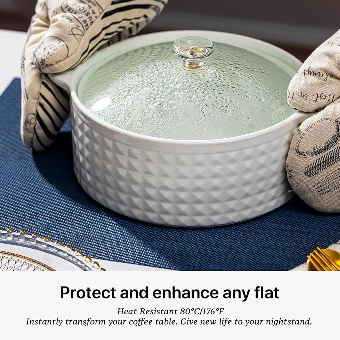 LEXMORE Placemats Set of 8 Vinyl/Plastic Woven Place Mats - Image 5