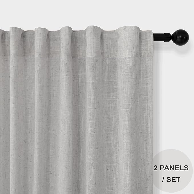 Light Grey Curtains 38 Inch Wide - Image 2