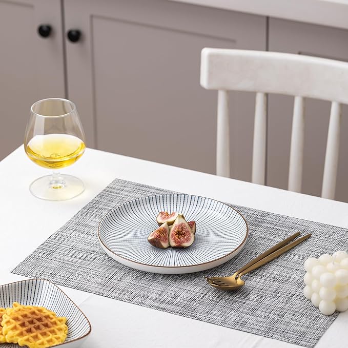 LEXMORE Placemats Set of 6 Vinyl/Plastic Woven Place Mats - Image 7