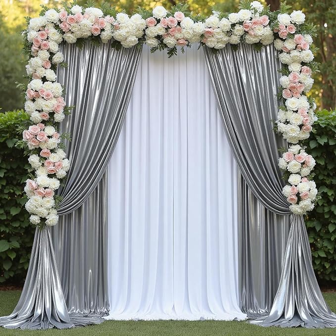 10ftx10ft Black Silver Glitter Sequin Backdrop Curtain - Image 8