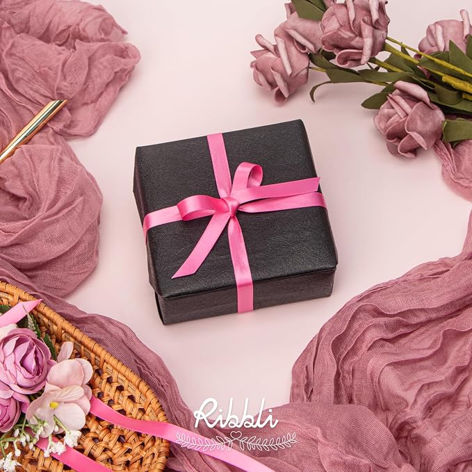 Ribbli Double Faced Hot Pink Satin Ribbon, 3/8” x Continuous 25 Yards, Use - Image 2