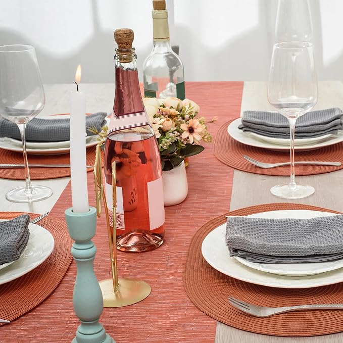 AHHFSMEI Placemats Set of 6 for Dining Table Washable Woven Non-Slip 18x12 - Image 6