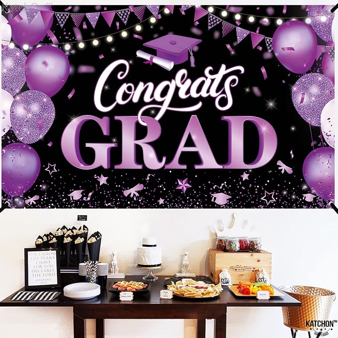 KatchOn Purple and Black Graduation Decorations 2026 Purple Graduation | - Image 8