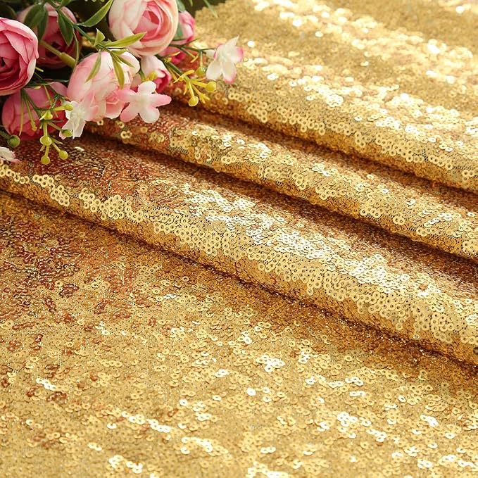 Gold Sequin Backdrop Curtains 2ftx8ft Glitter Party Backdrop 6 Pieces Sparkly - Image 6