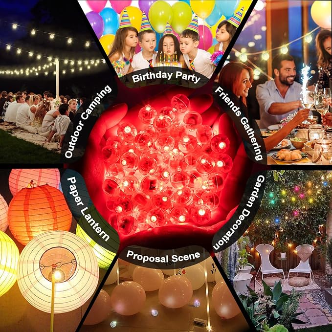 200pcs Red LED Balloon Lights, Mini Led Lights Small Round LED Ball Lamp - Image 5