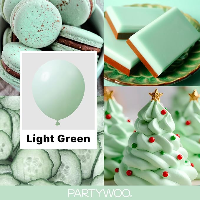 PartyWoo Light Green Balloons 140pcs Mint Pastel Peppermin Green Color | 18 12 - Image 2