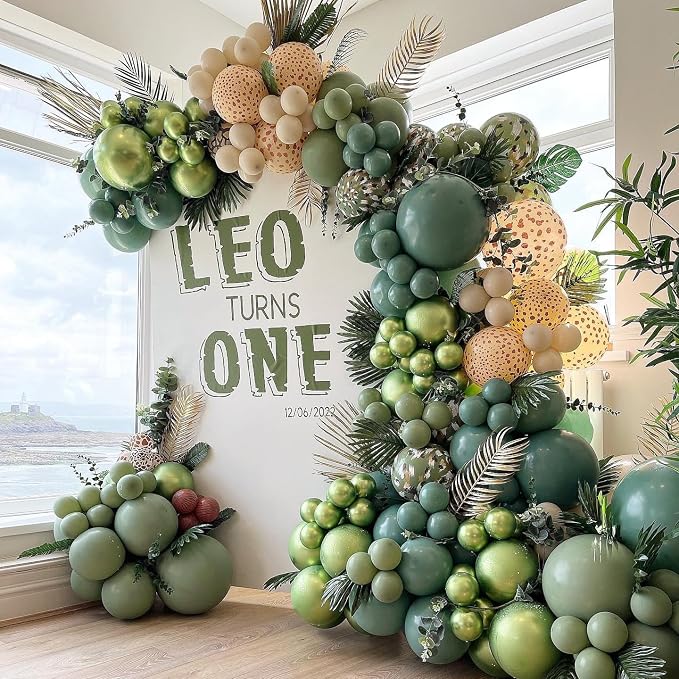 Dusty Green Double Stuffed Balloons Different Size 115Pcs 5/10/12/18" Sage - Image 8