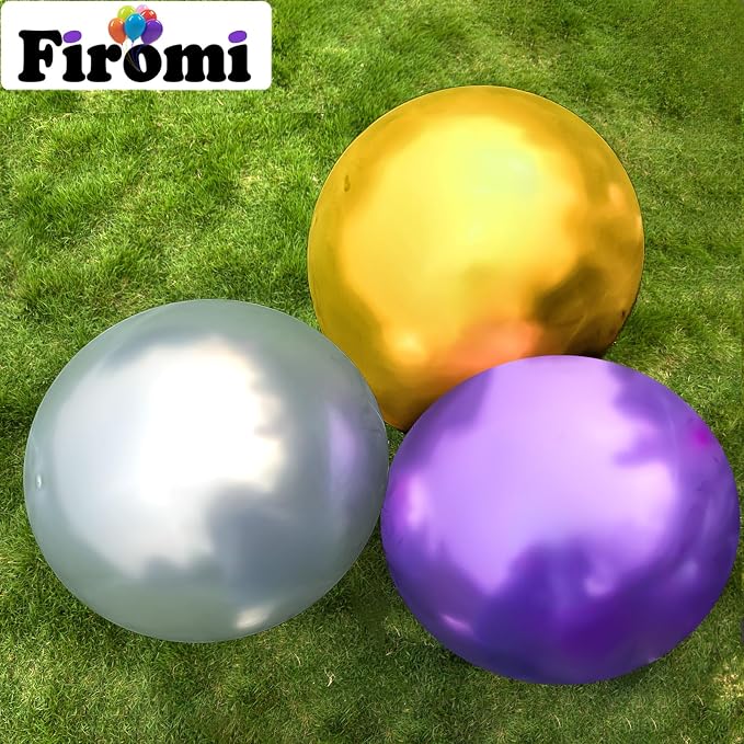 Firomi Metallic Chrome Big Silver Balloons 18-inch 12 Pack | Large Helium Shiny - Image 5