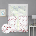 Tollpiz Burgundy Red Leaf Sheer Tier Curtain Kitchen 30 x 36 Inches | Leaves by Tollpiz