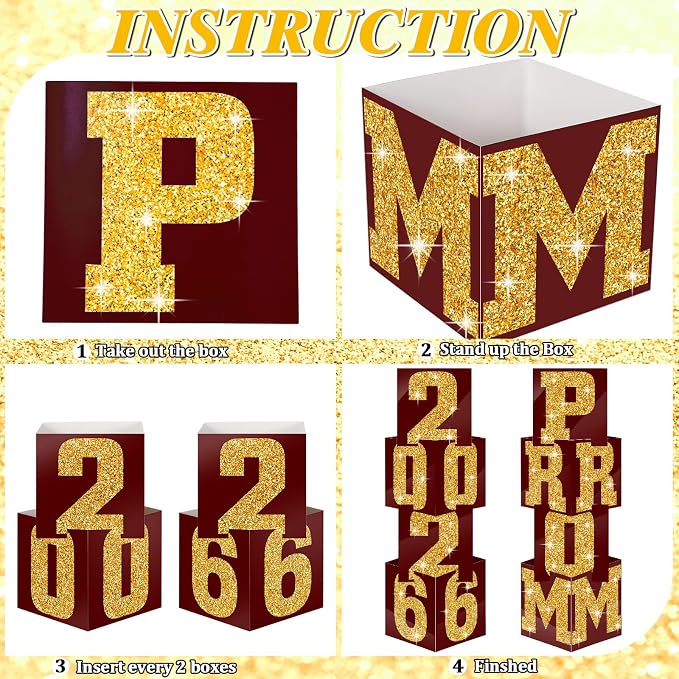 Queekay 8 Pcs Prom Column Standup Photo Booth Decorations 2026 Prom Backdrop - Image 3