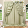 20ft x 10ft Wrinkle Free Sage Green Backdrop Curtains by ENJOYYOURPARTY