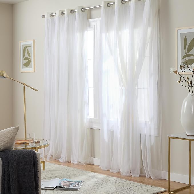 TOWN & COUNTRY LUXE Talia Double Layer Indoor Curtains, Sheer and Room - Image 2