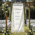 Custom Wedding Welcome Sign Fabric Linen Banner by DUNACO