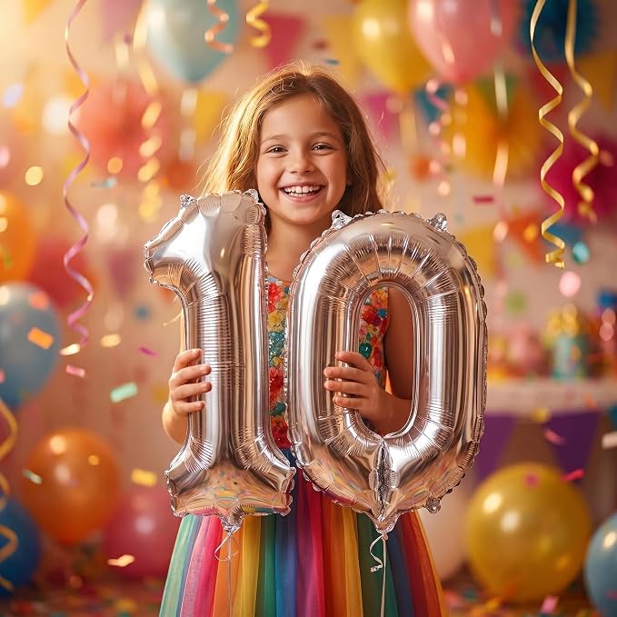 Number 10 Balloon Foil Mylar Balloons - Image 2