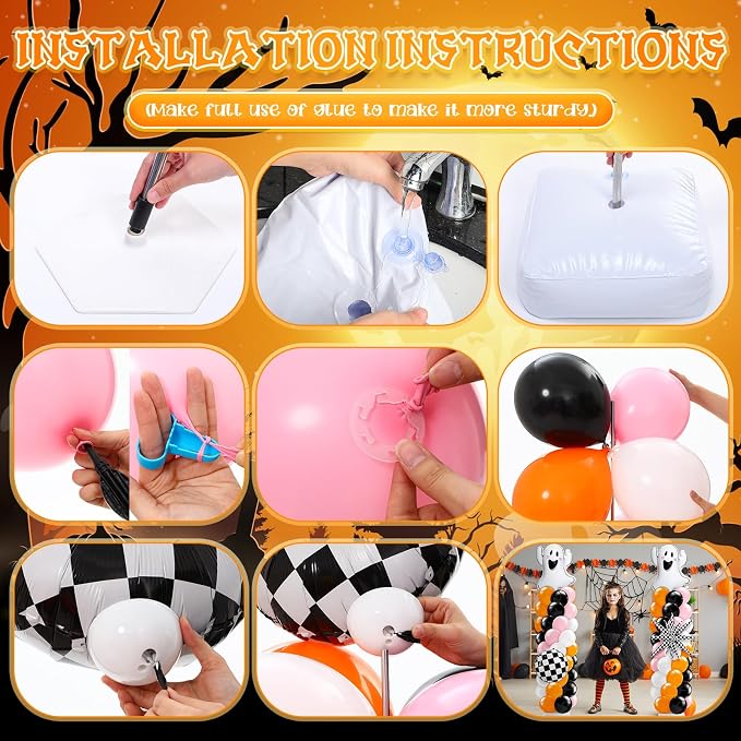 Kasyat 2 Sets Pink and Orange Halloween Balloon Arch Kit - Image 4
