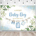 InMemory Boy Baby Shower Backdrop Oh Baby Clothes Welcome Newborn Party by InMemory