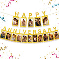 Gold Happy Anniversary Banner by Unknown