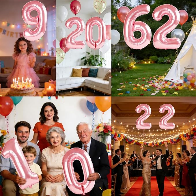 40 Inch Number 62 Balloons for 62nd Birthday Party Decorations, 0-100 Jewelry - Image 7