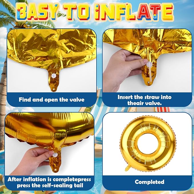Cartoon Hedgehog Balloon 6pcs Gold Ring Birthday Party Balloon - Image 3