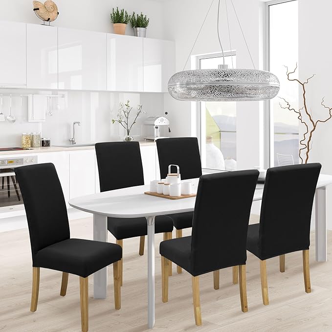 Dining Chair Covers, Stretch Seat Covers, Washable Furniture Protector | 6 Pack - Image 2