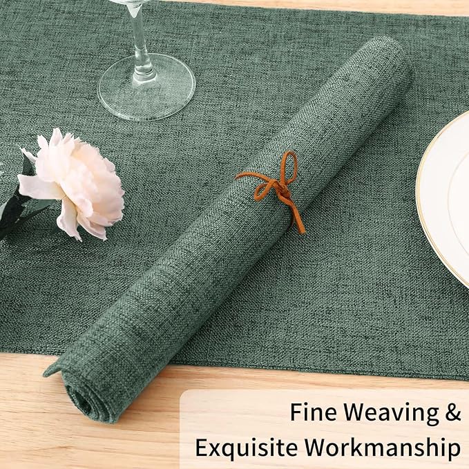 Homaxy Cloths Placemats for Dining Table Set of 4, Cotton Linen Blend Table Mats - Image 6