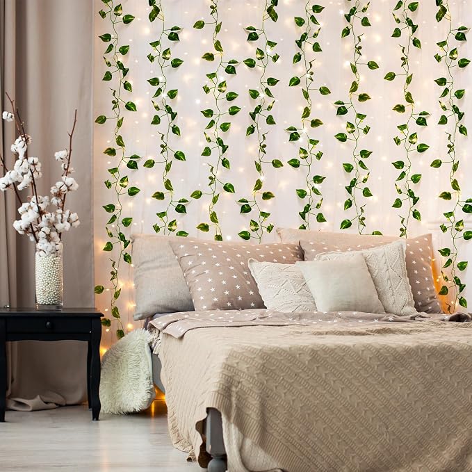 CEWOR 24 Pack 173ft Fake Ivy Vines, Artificial Ivy Garland - Image 5