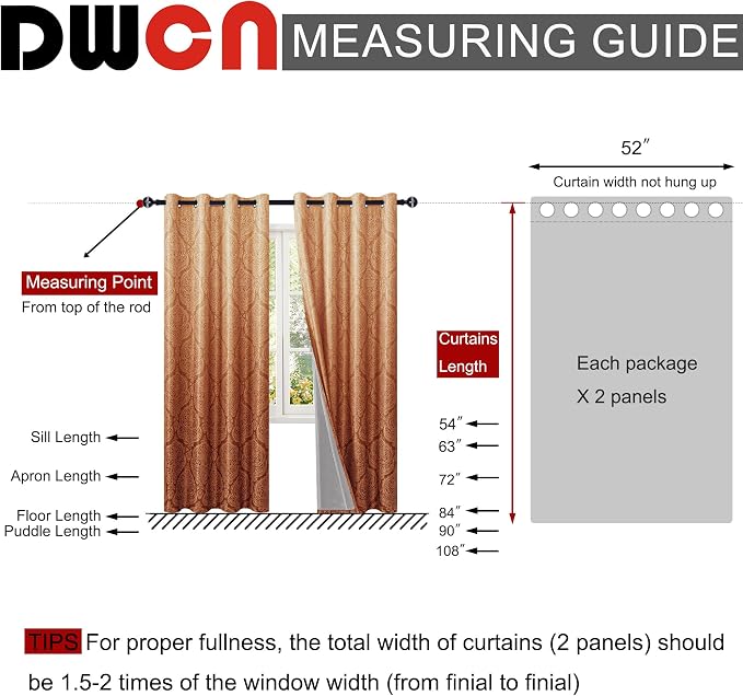 DWCN 100% Blackout Curtains for Bedroom 96 Inch Length - Image 8